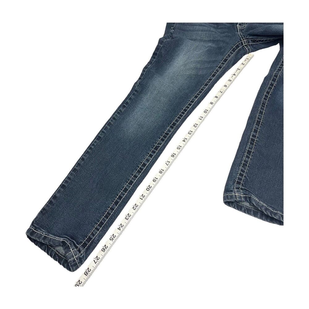 Rue 21 Jeans Low Rise Skinny Blue Denim Embroidered Juniors W 32 L 28.5 - Picture 5 of 8